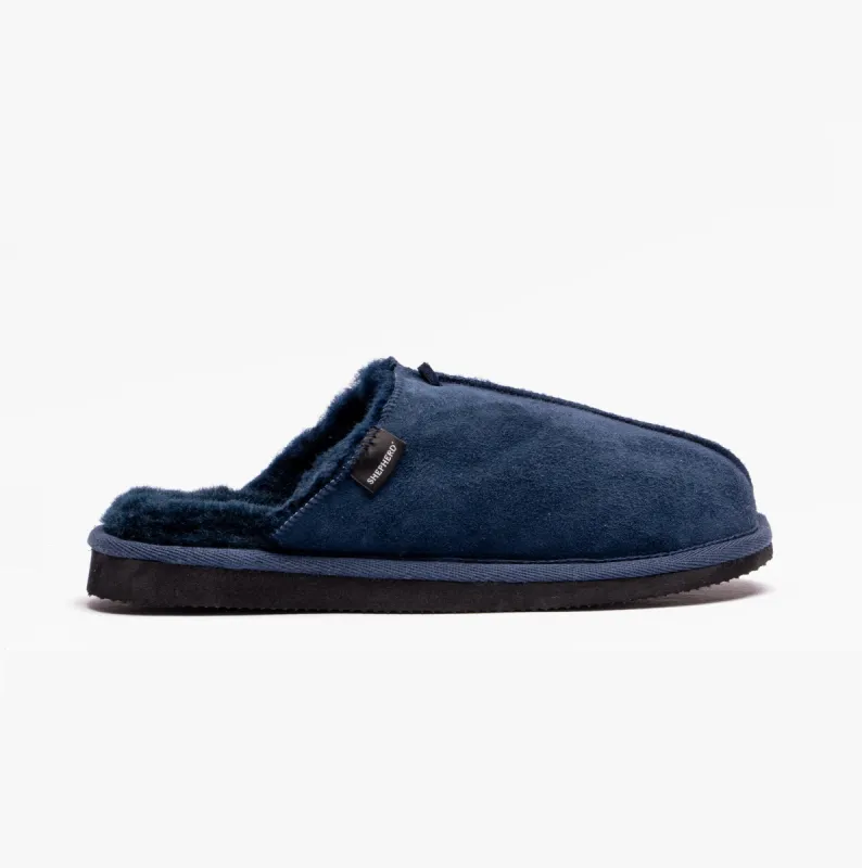 HUGO Mens Sheepskin Mules Navy sold by Shuperb