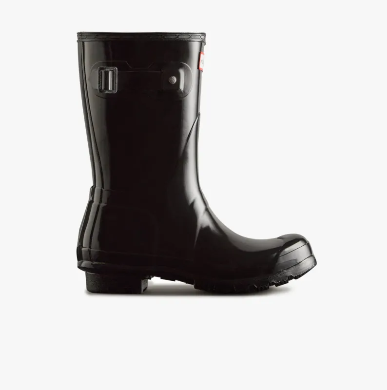 ORIGINAL SHORT Womens Wellies Black Gloss sold by Shuperb