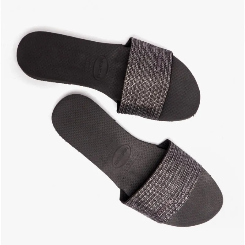 Havaianas HAV YOU MALTA METALLIC City Womens Sliders Black sold by Shuperb