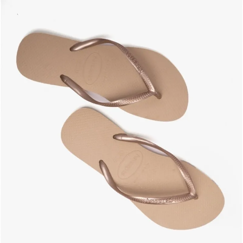 HAV SLIM Ladies Flip-Flops Sand Grey/Light Golden sold by Shuperb
