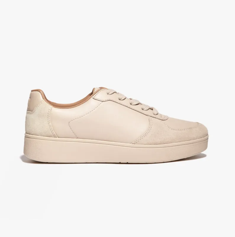 RALLY PANEL Ladies Leather Trainers Stone Beige sold by Shuperb
