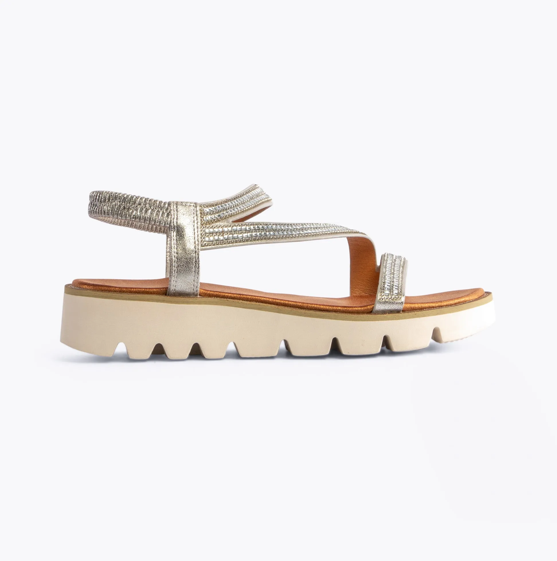 Heavenly Feet FRESCO Womens Sandals Silver sold by Shuperb