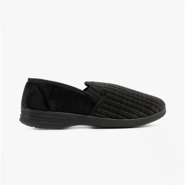 Zedzzz RICHARD Mens Full Slippers Black sold by Shuperb