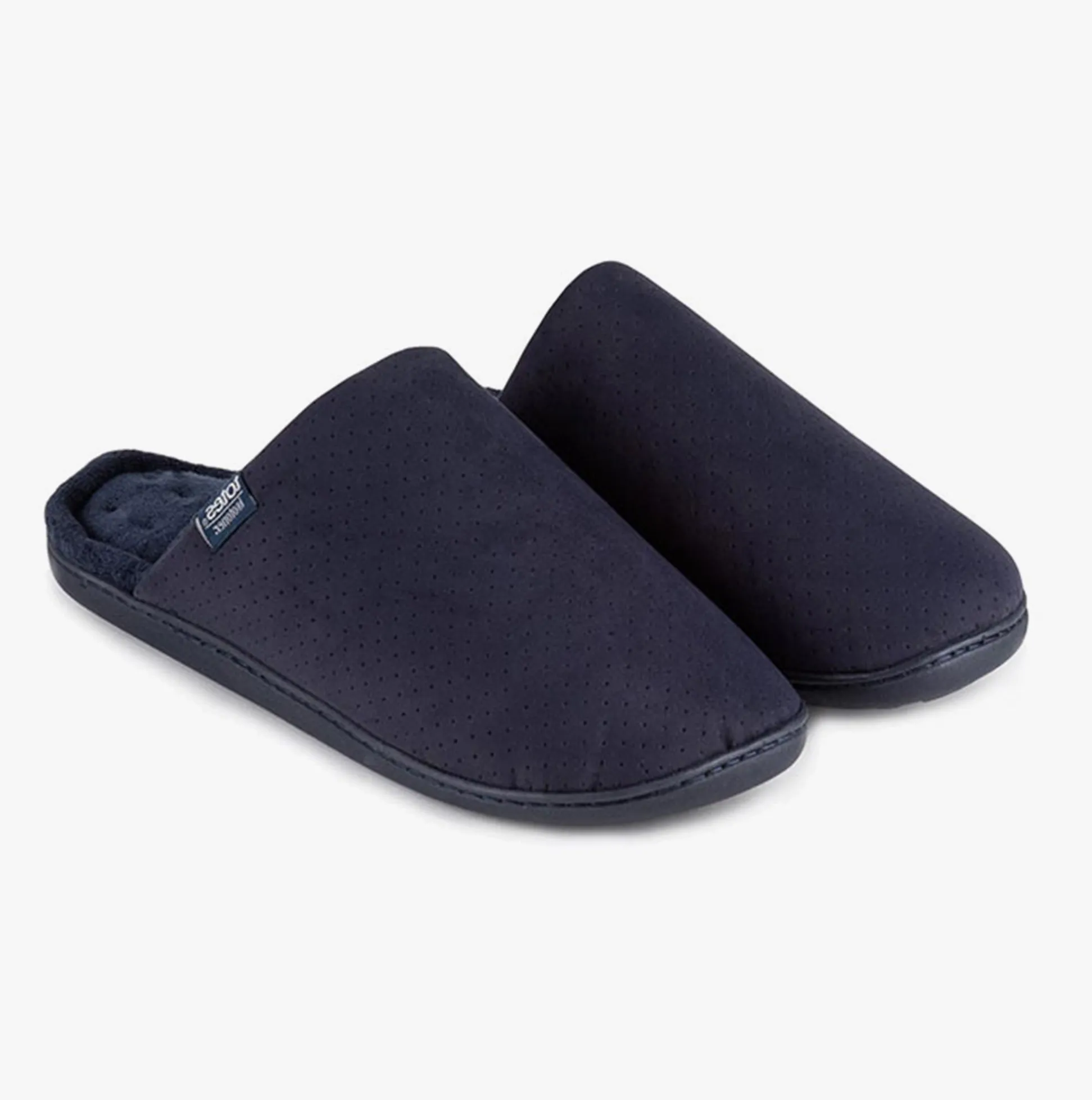 PERFORATED SUEDETTES Mens Mule Slippers Navy sold by Shuperb product image thumbnail 2