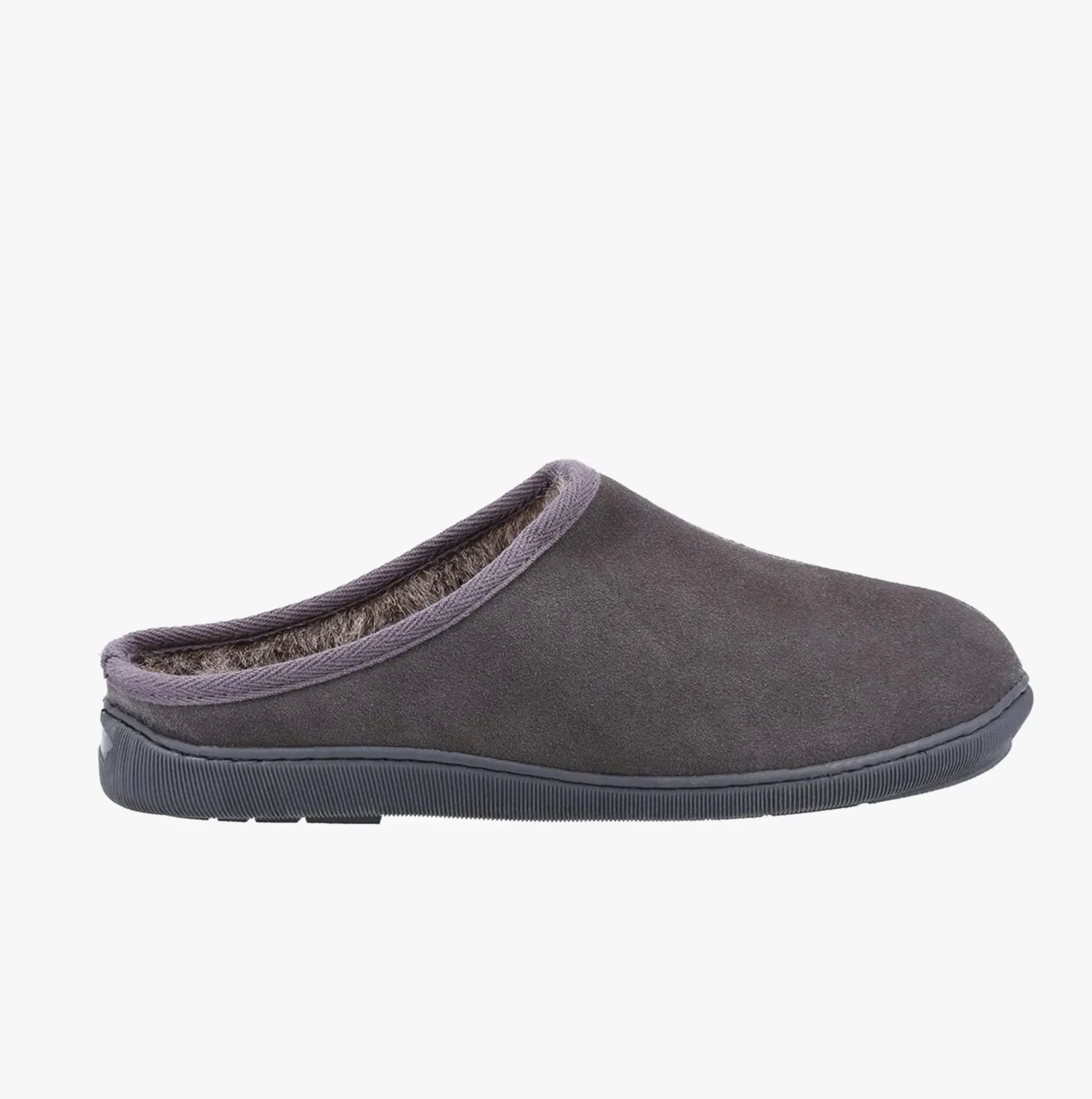 Hush Puppies ASHTON Mens Suede Slippers Grey sold by Shuperb