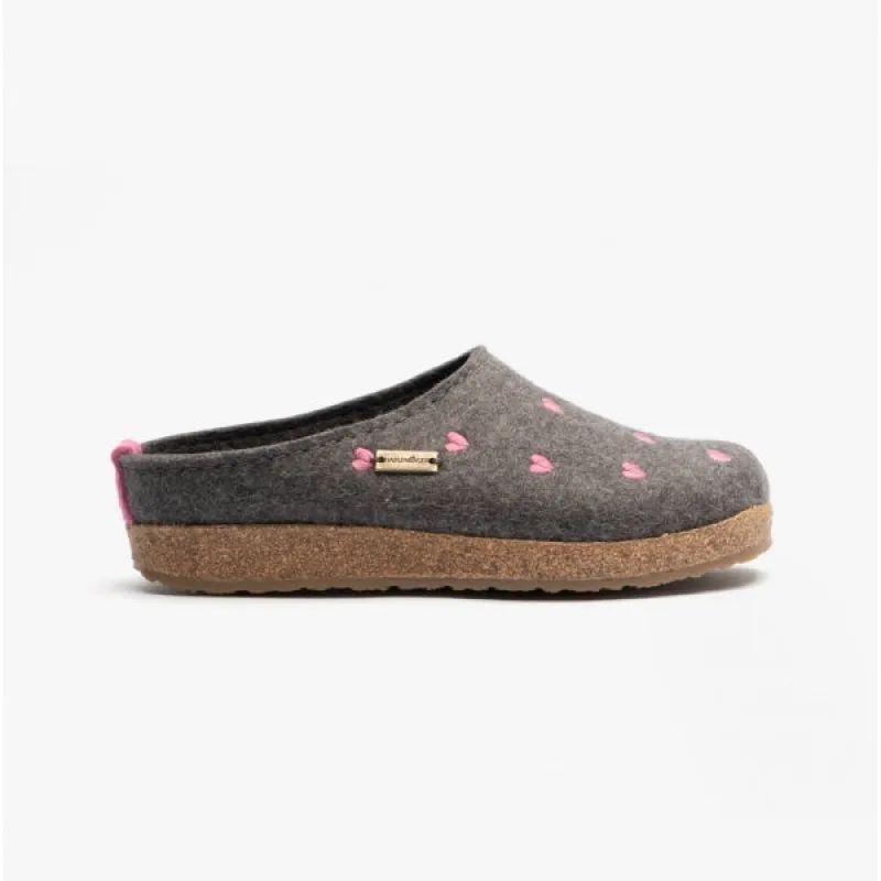 Haflinger CUORICINI Womens Wool Slippers Anthracite sold by Shuperb