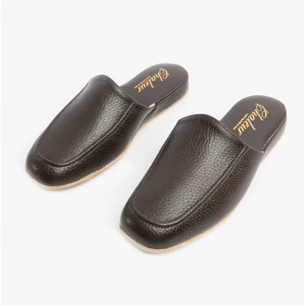 ROBERTO Mens Leather Mule Slippers Brown sold by Shuperb product image thumbnail 2