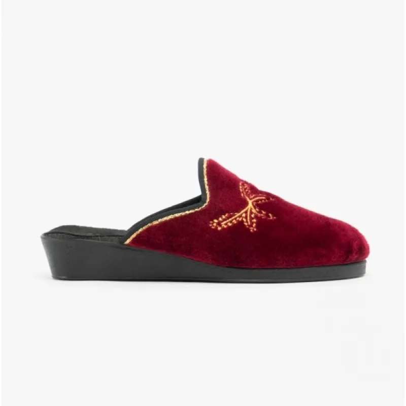 HOS Comfort THERESA Womens Mule Slippers Wine sold by Shuperb
