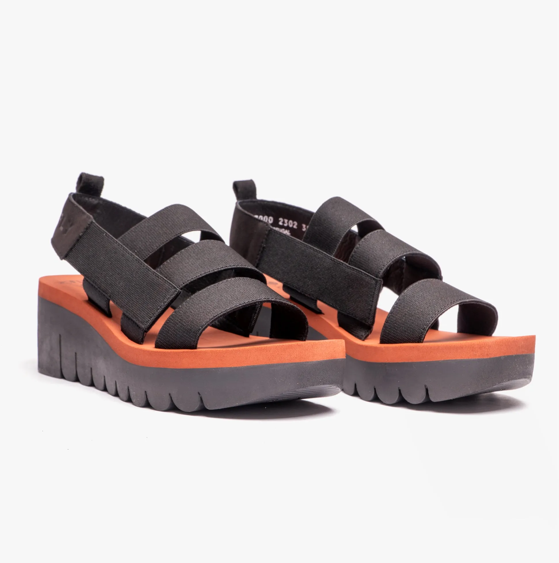 YERE847FLY Ladies Slingback Sandals Black sold by Shuperb