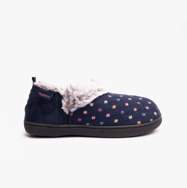 DORA Womens Boot Slippers Navy sold by Shuperb