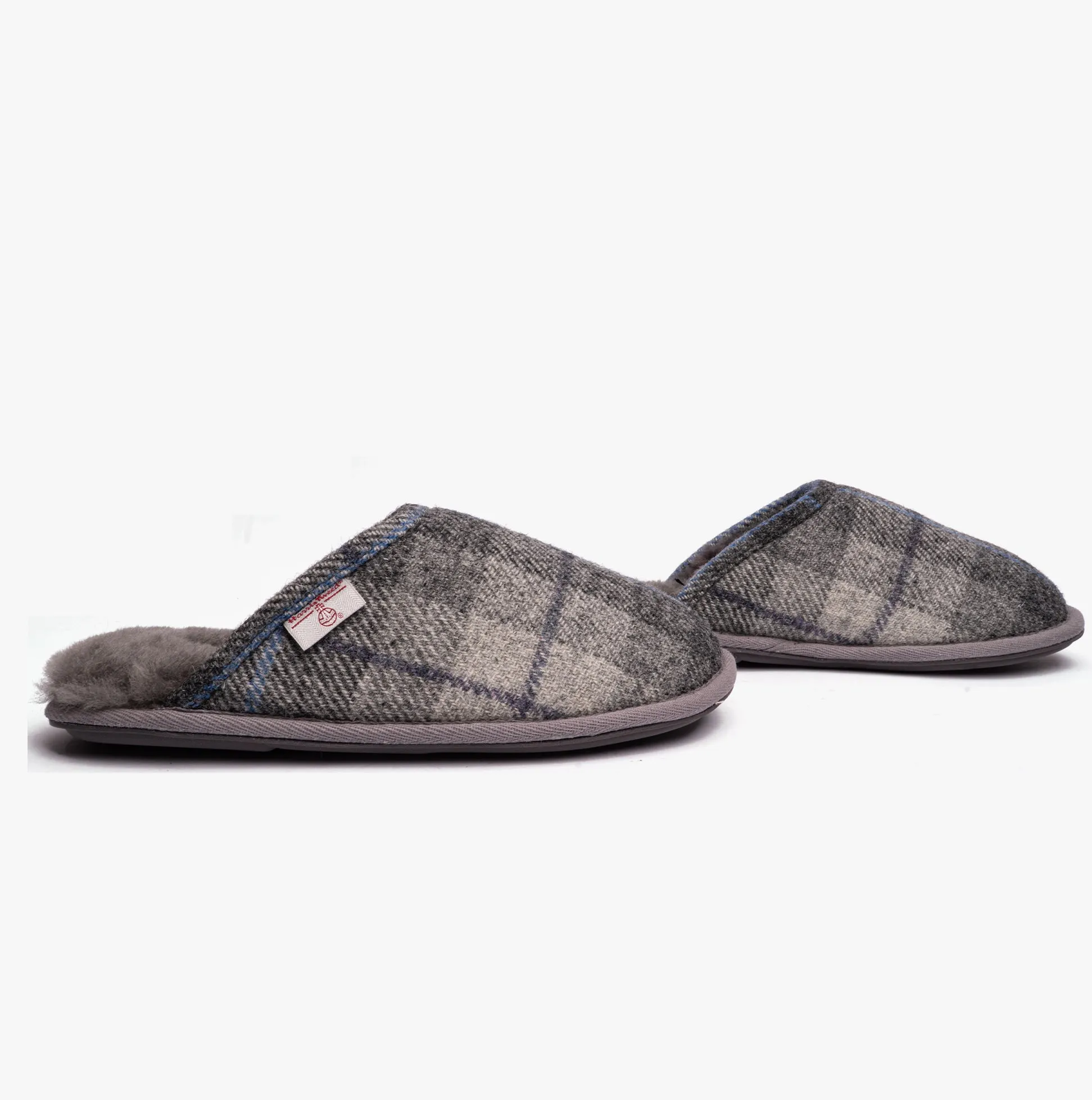 WILLIAM Mens Mule Slippers Grey/Charcoal Check sold by Shuperb product image thumbnail 2