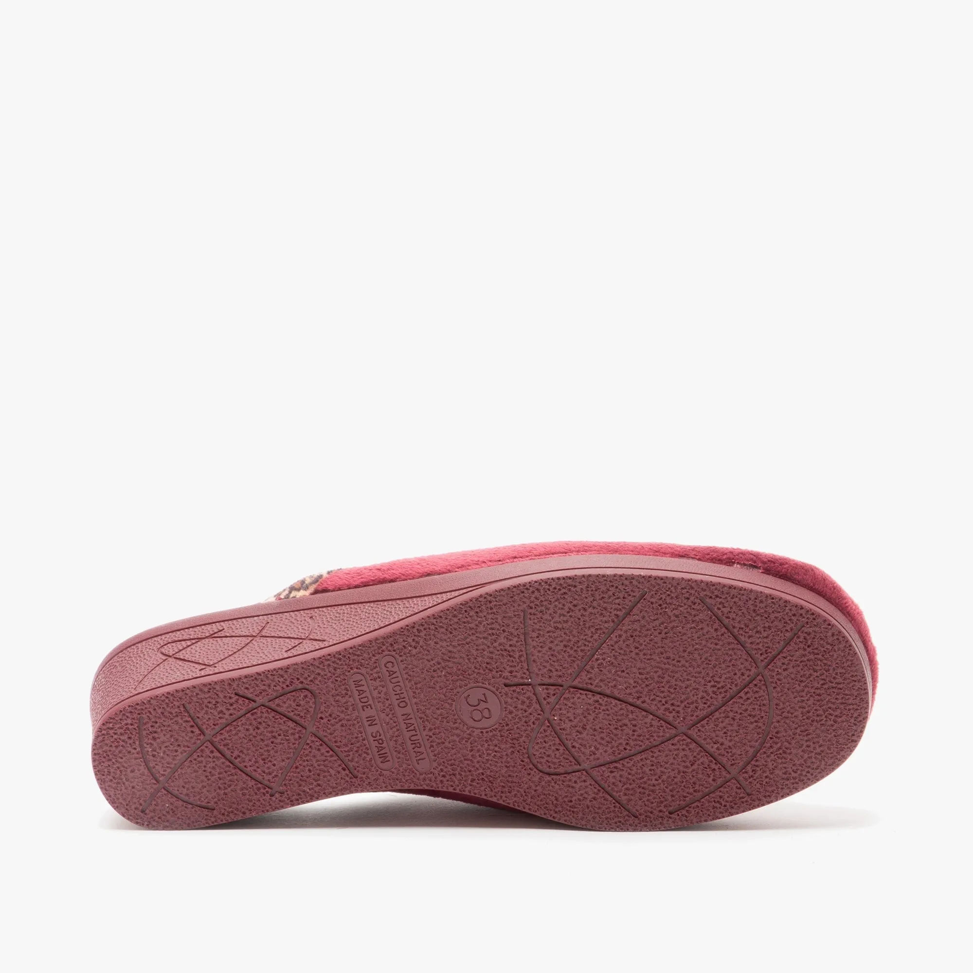 Sleepers JACKIE Womens Velour Mule Slippers Burgundy sold by Shuperb product image thumbnail 3