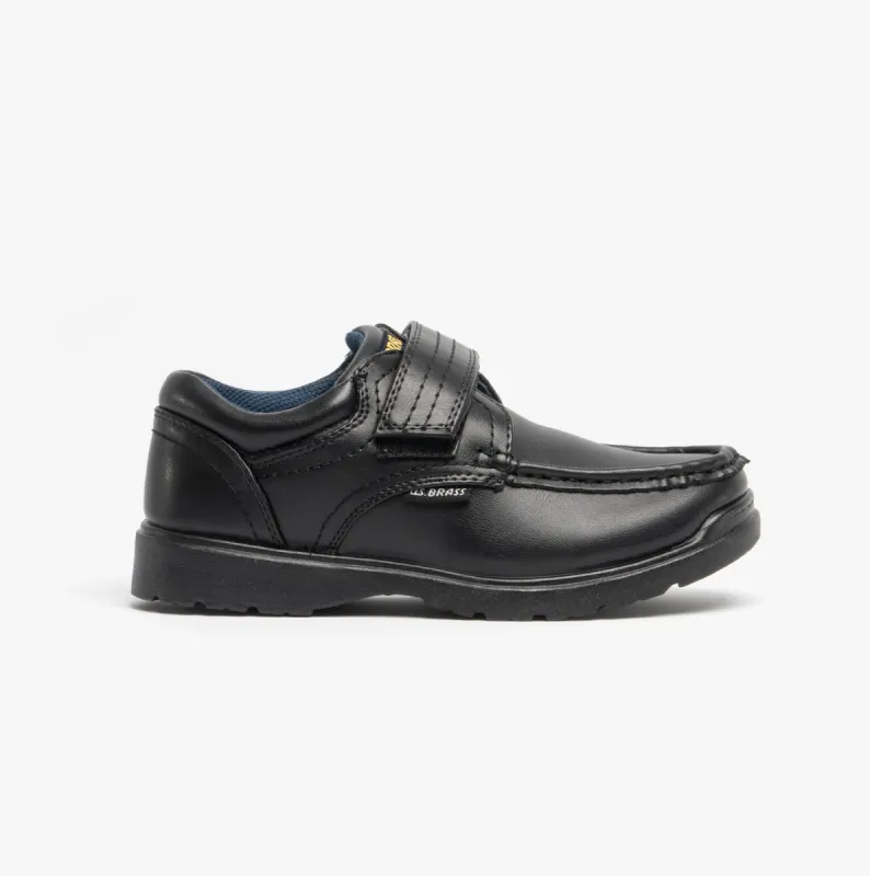 US Brass MARVIN Boys Velcro Bar Casual School Shoes Black sold by Shuperb