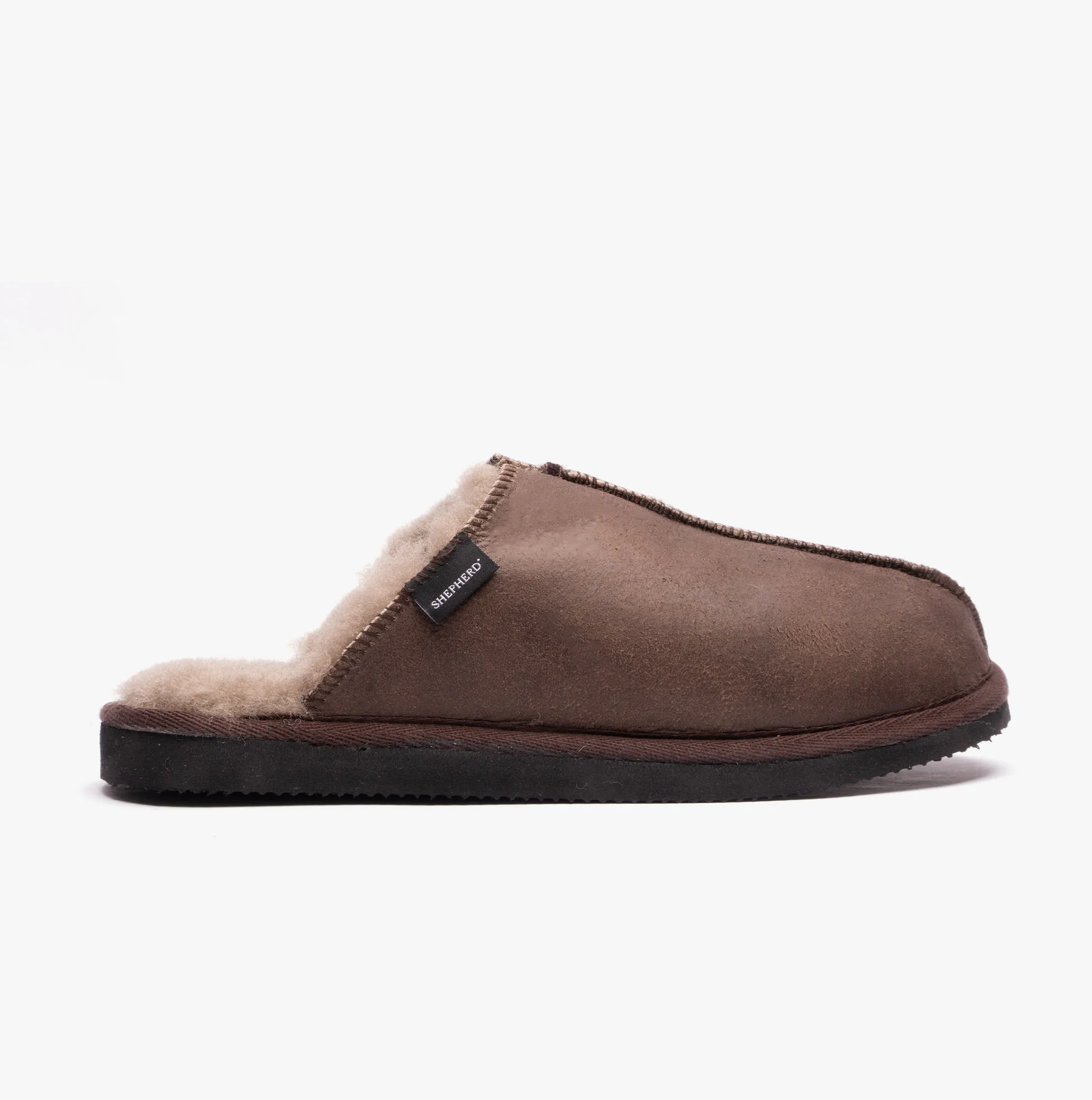 Shepherd HUGO Mens Sheepskin Mules Oiled Antique sold by Shuperb