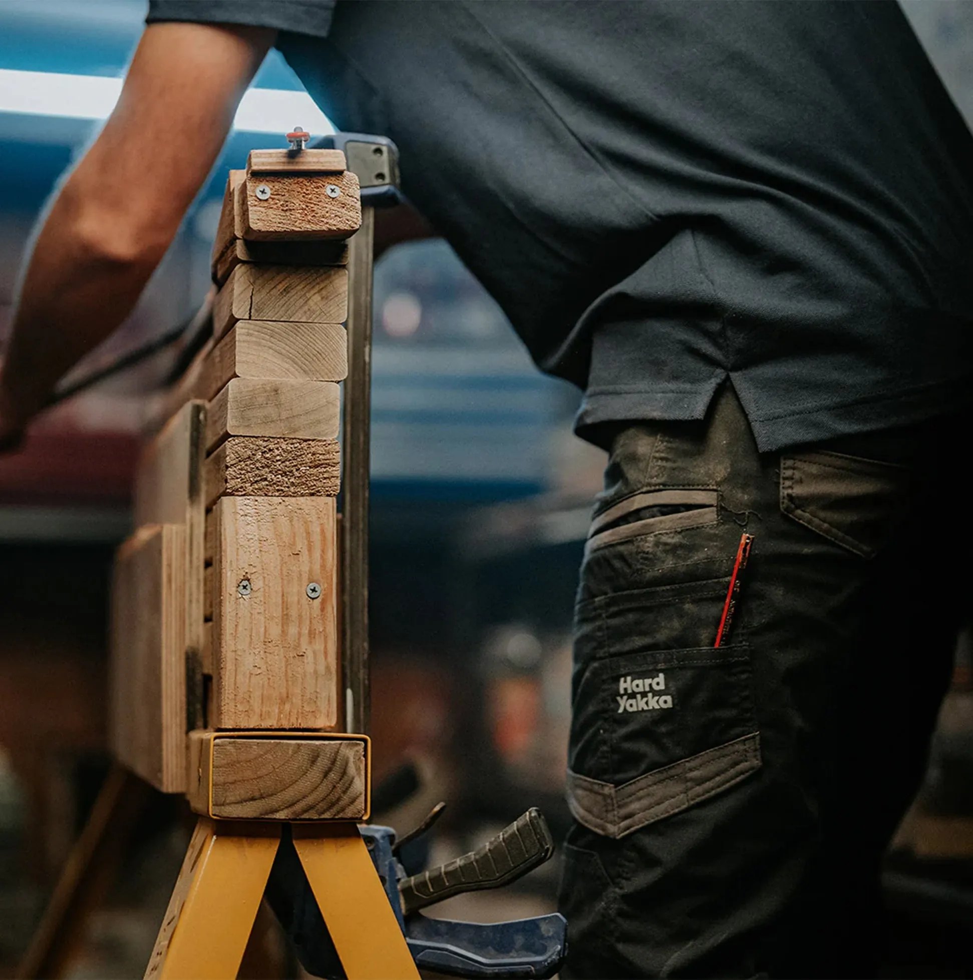 Hard Yakka RAPTOR ACTIVE Mens Work Trousers Black sold by Shuperb product image thumbnail 2