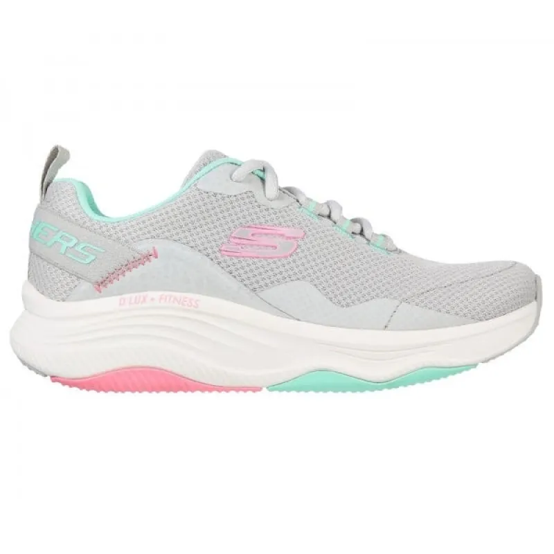 Skechers 149835/LGMT D'LUX FITNESS-ROAM FREE Womens Lace-Up Trainers Light Grey/Multi sold by Shuperb