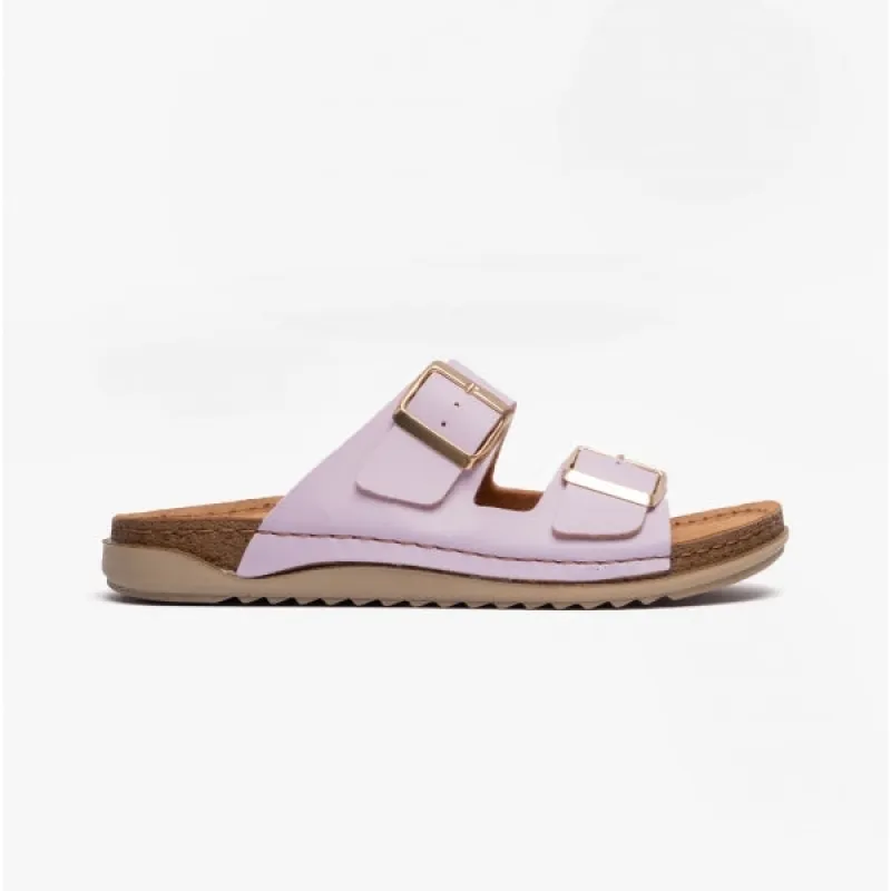 Lotus CORTONA Womens Open-Toe Mule Sandals Lilac made by Shuperb