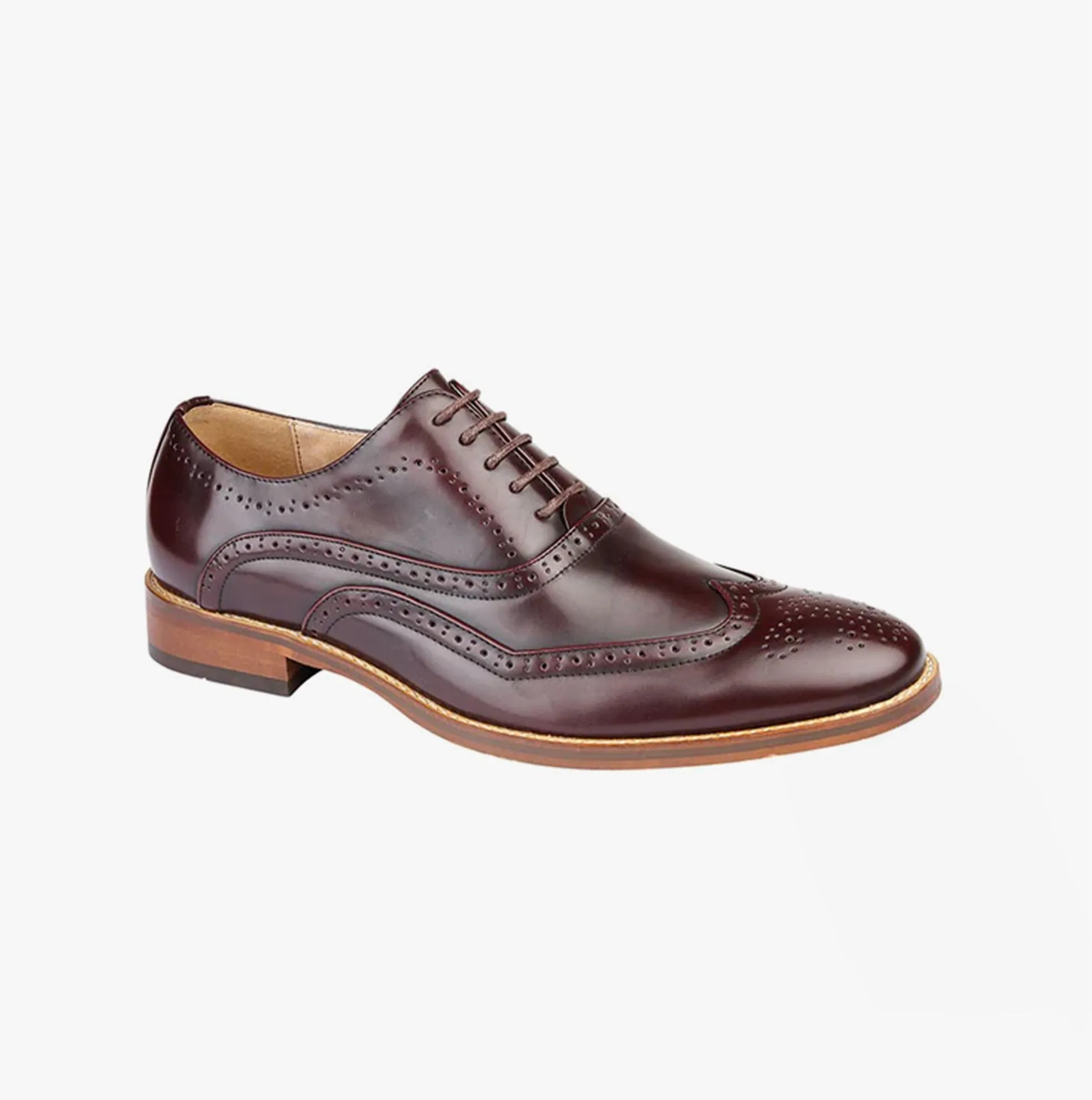 Goor MASON JNR Boys Wingtip Brogues Oxblood sold by Shuperb