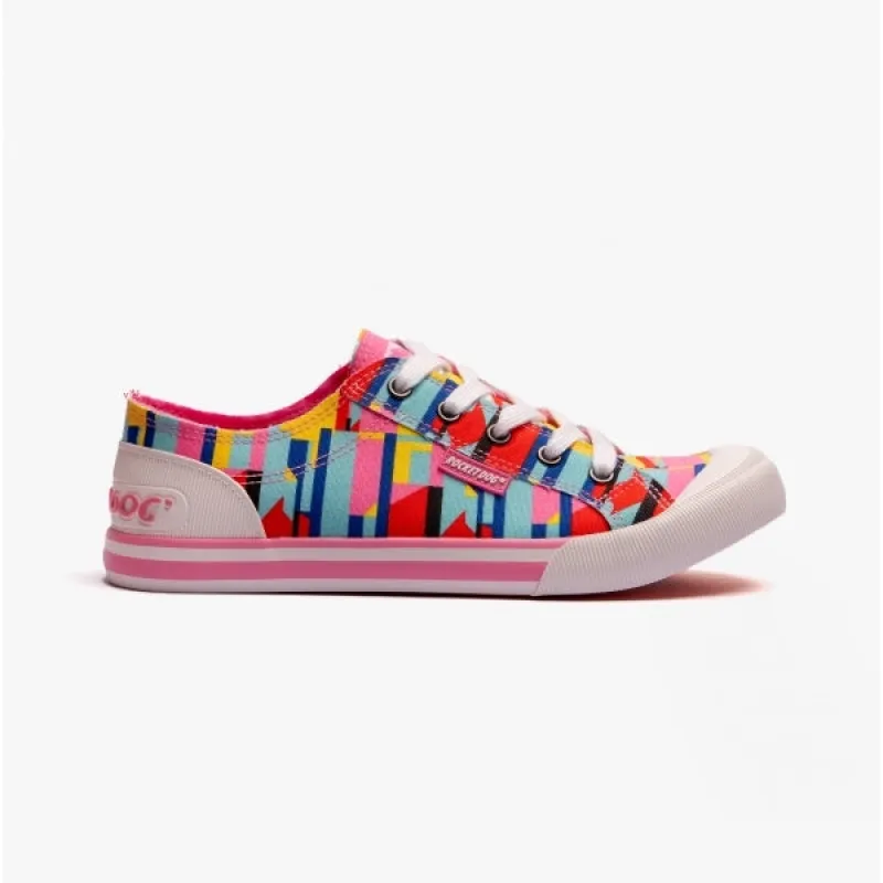 Rocket Dog JAZZIN Womens Trainers Pixel Pink Multi sold by Shuperb