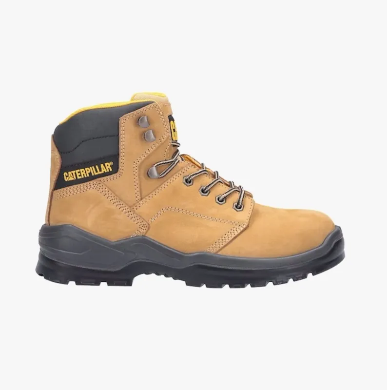 CAT STRIVER Mens Leather Safety Boots Beige sold by Shuperb