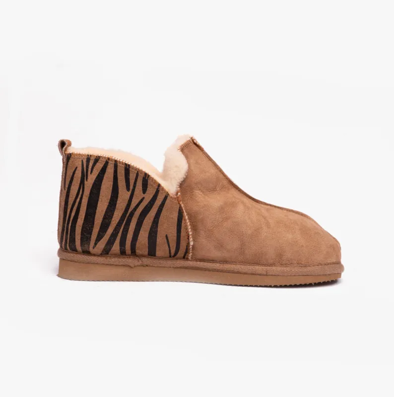 Shepherd ANNIE Womens Sheepskin Slipper Boots Chestnut/Tiger sold by Shuperb