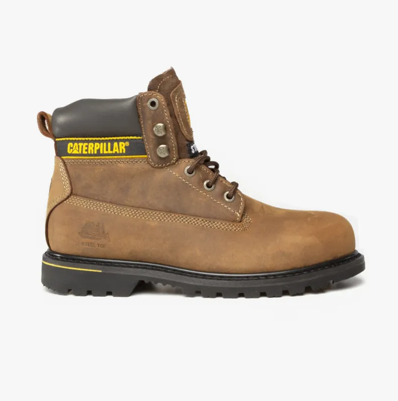 CAT HOLTON S3 Mens Leather Safety Boots Brown made by Caterpillar