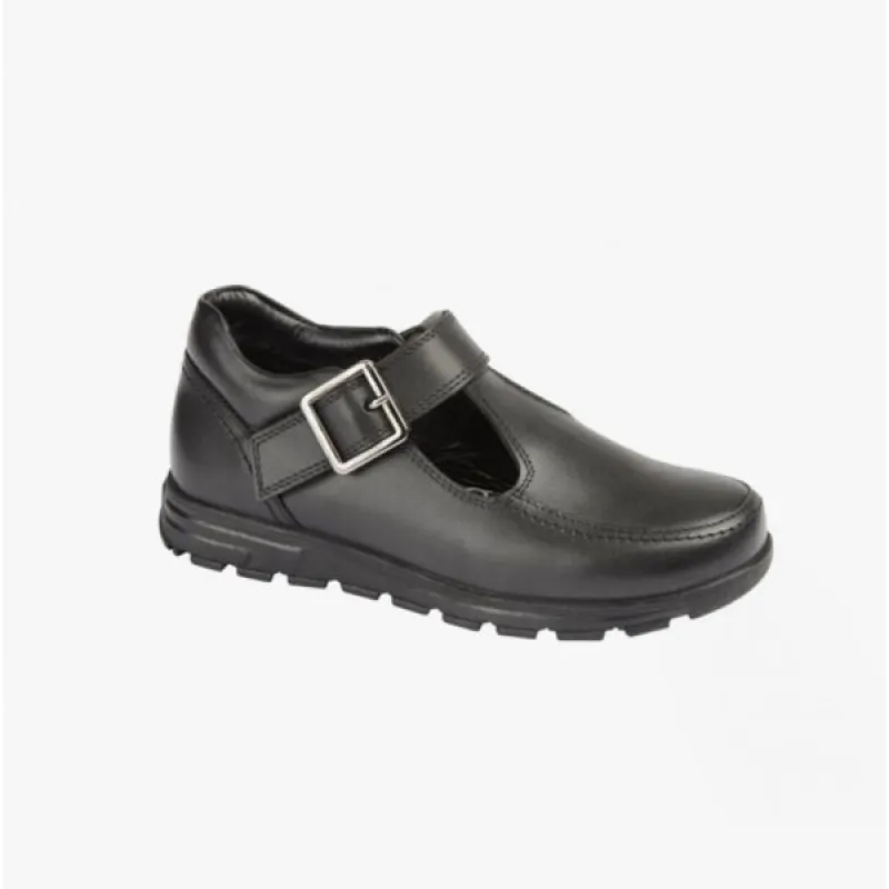 Roamers G716A Girls T-Bar School Shoes Black sold by Shuperb