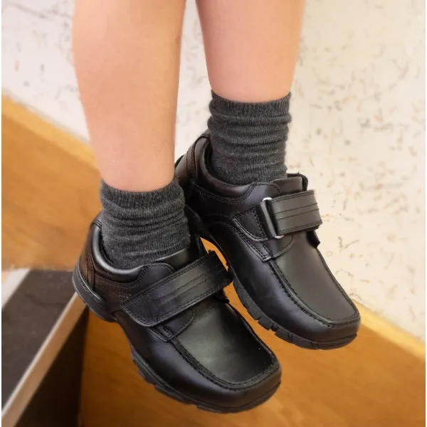 FREDDY 2 Boys Leather School Shoes Black sold by Shuperb