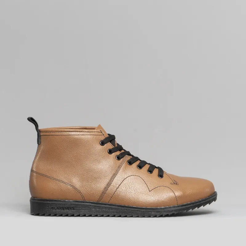 Blakeseys 1960 Unisex Leather Monkey Boots Tan/Black sold by Shuperb