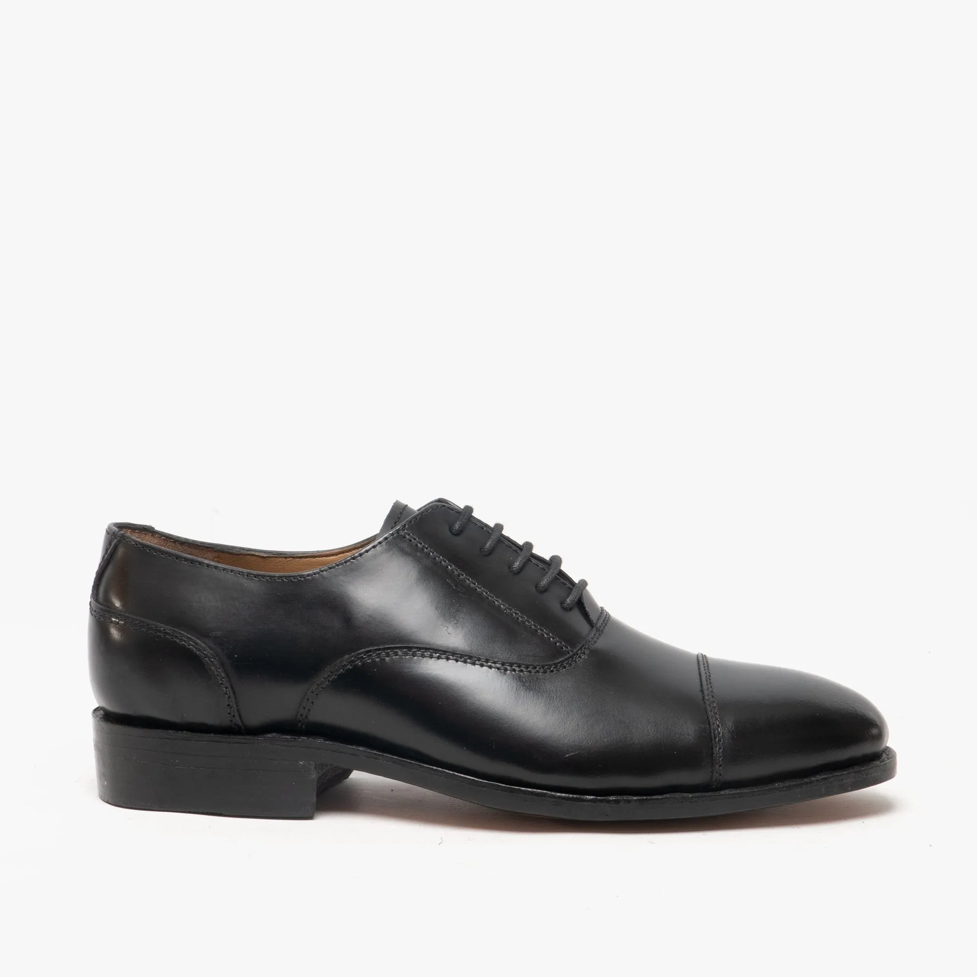 Amblers JAMES Mens Leather Cap Toe Shoes Black sold by Shuperb