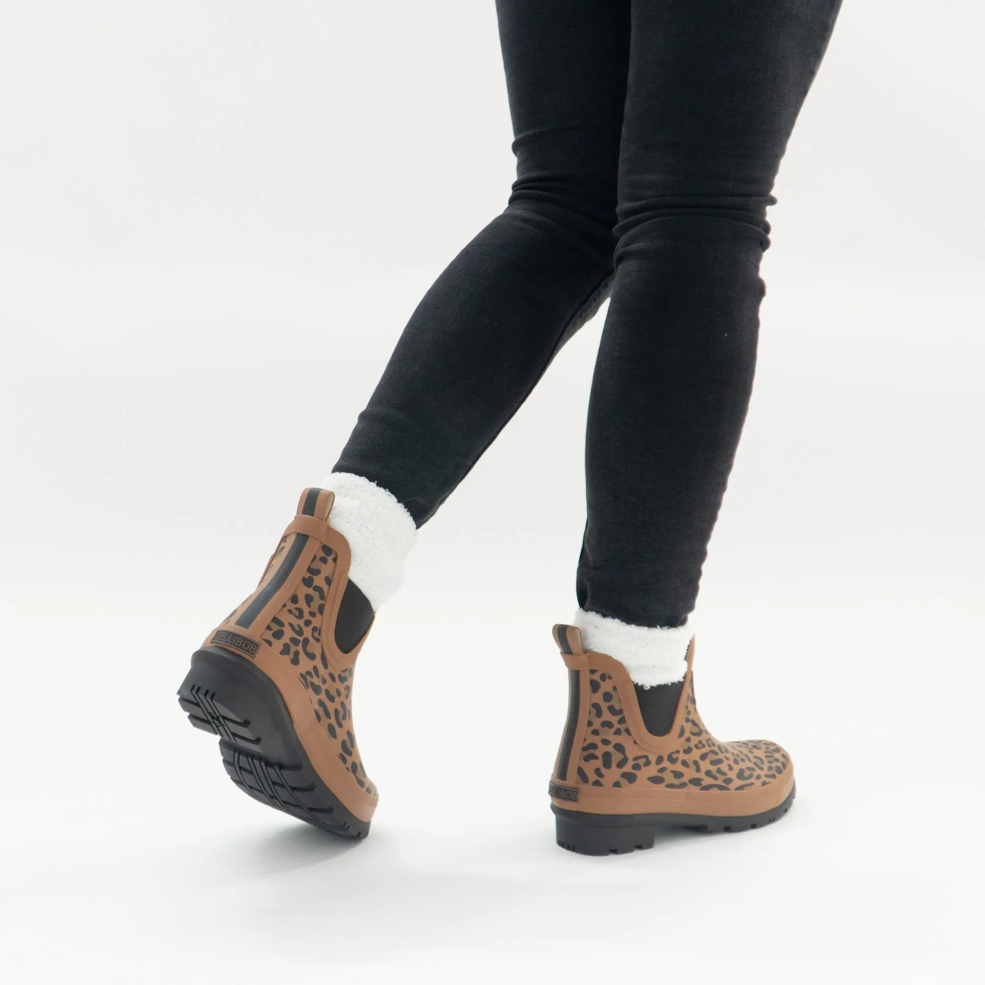 WELLIBOB Ladies Rubber Short Wellies Tan Leopard sold by Shuperb product image thumbnail 2