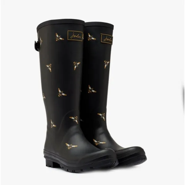 WELLY PRINT Ladies Rubber Wellies Black Metallic Bees sold by Shuperb product image thumbnail 2