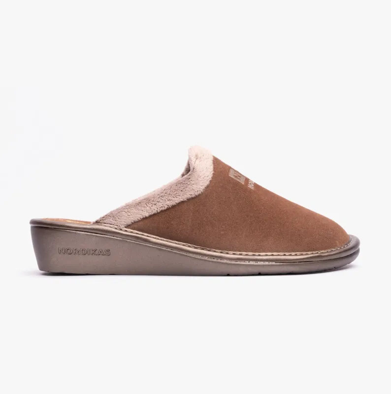 Nordikas AFELPADO PIEDRA MULE Womens Slippers Brown sold by Shuperb