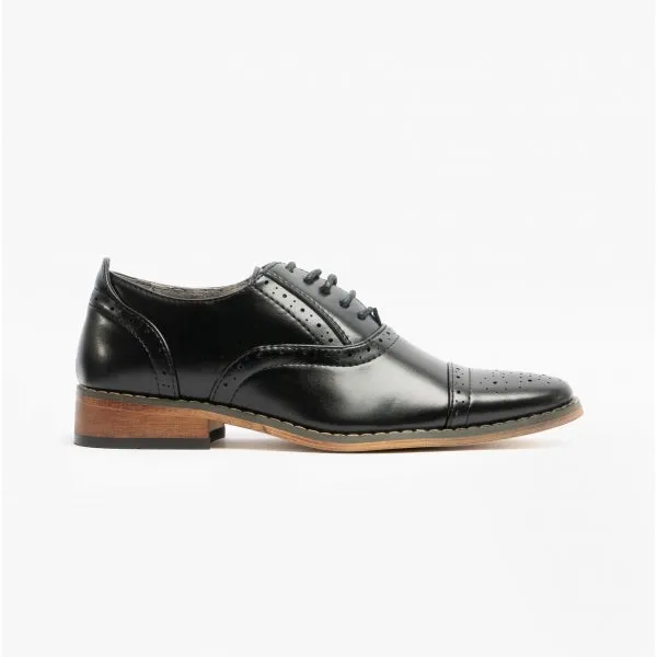 Goor FRANCIS JNR Boys Oxford Lace Up Shoes Black sold by Shuperb
