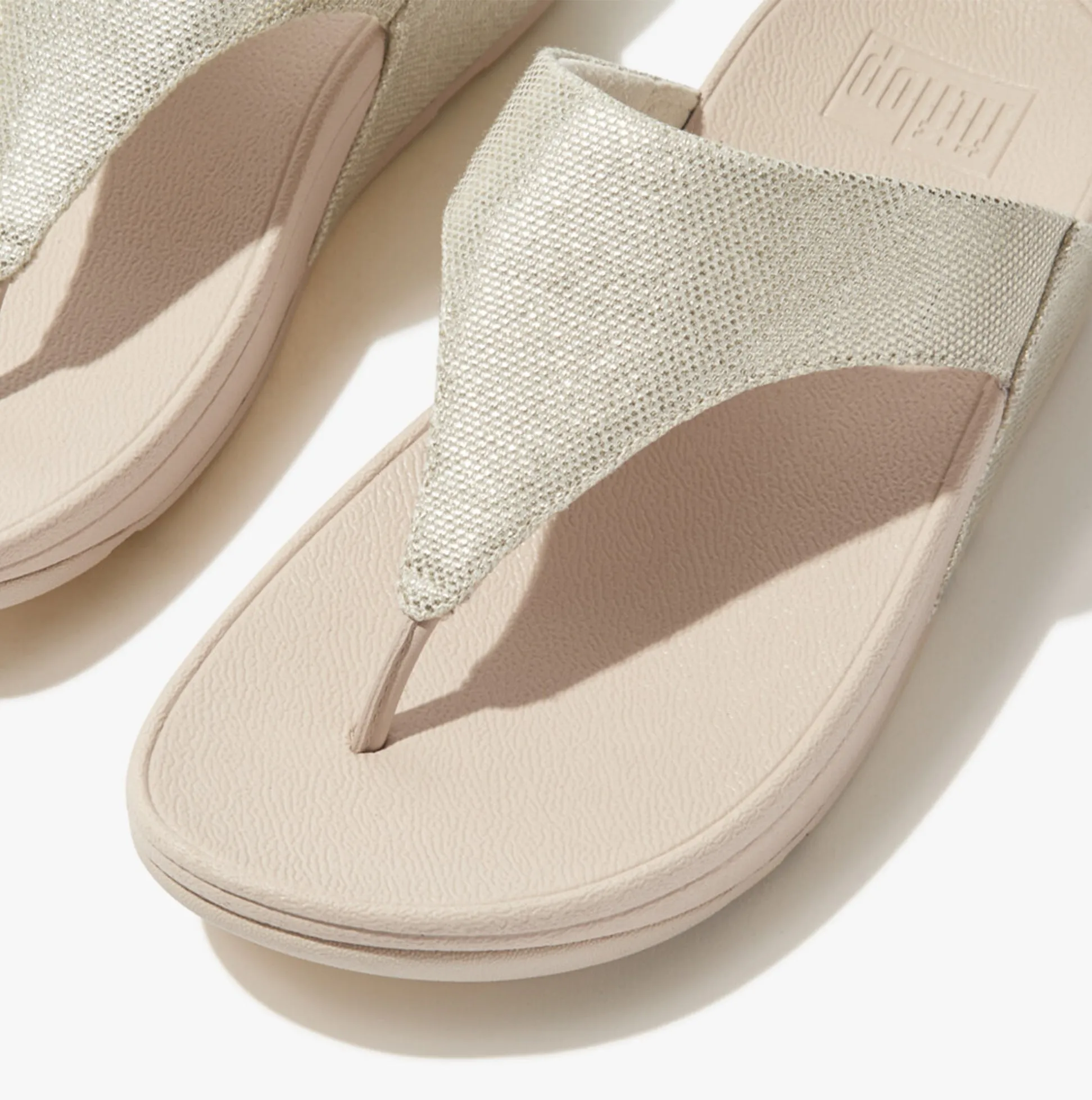 LULU GLITZ-CANVAS Womens Toe Post Platino sold by Shuperb product image thumbnail 3