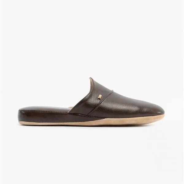 LUIGI Mens Mule Slippers Brown sold by Shuperb