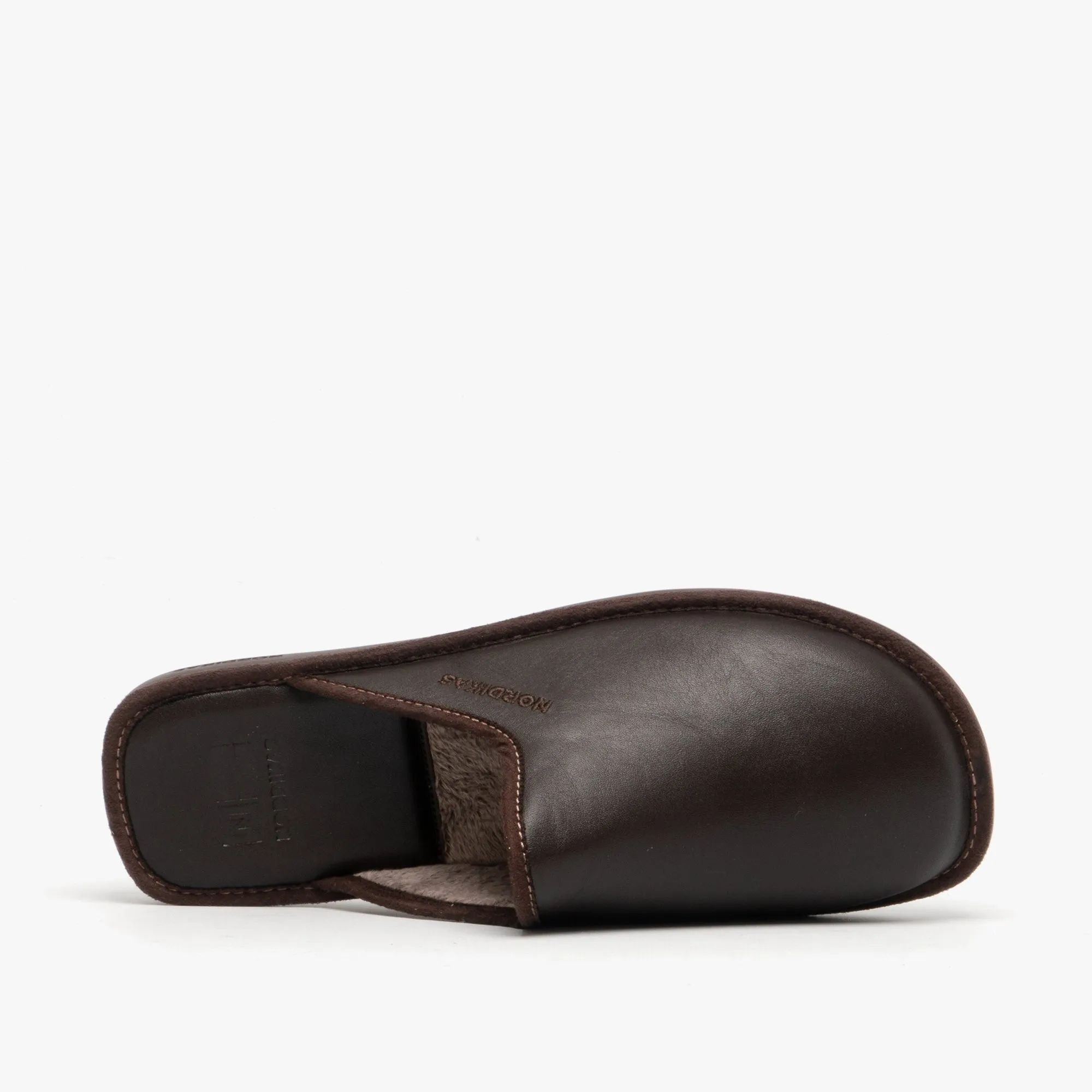 136 (DUBLIN) Mens Leather Mule Slippers Moka sold by Shuperb product image thumbnail 4
