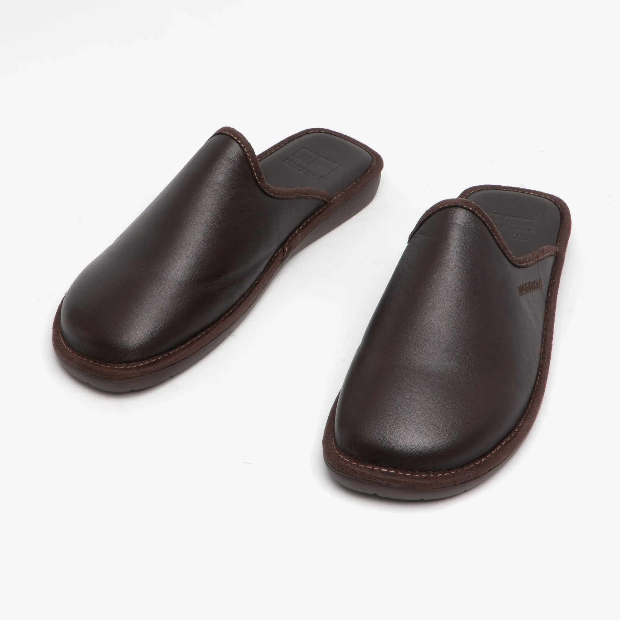 136 (DUBLIN) Mens Leather Mule Slippers Moka sold by Shuperb product image thumbnail 2