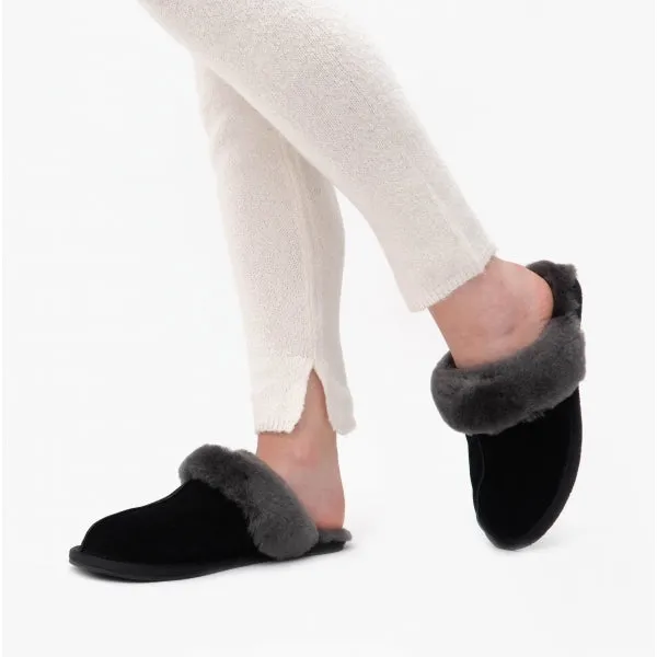 HOS Sheepskin AYLA Womens Real Sheepskin Mule Slippers Black sold by Shuperb product image thumbnail 3