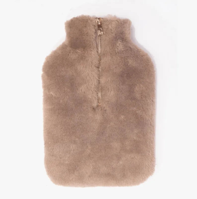 House of Slippers CLARA Faux Fur Hot Water Bottle Cover Grey sold by Shuperb