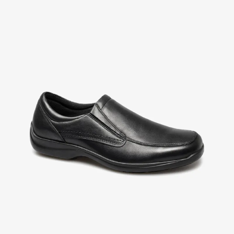 IMAC FINLAY Mens Leather Twin Gusset Loafers Black made by Shuperb