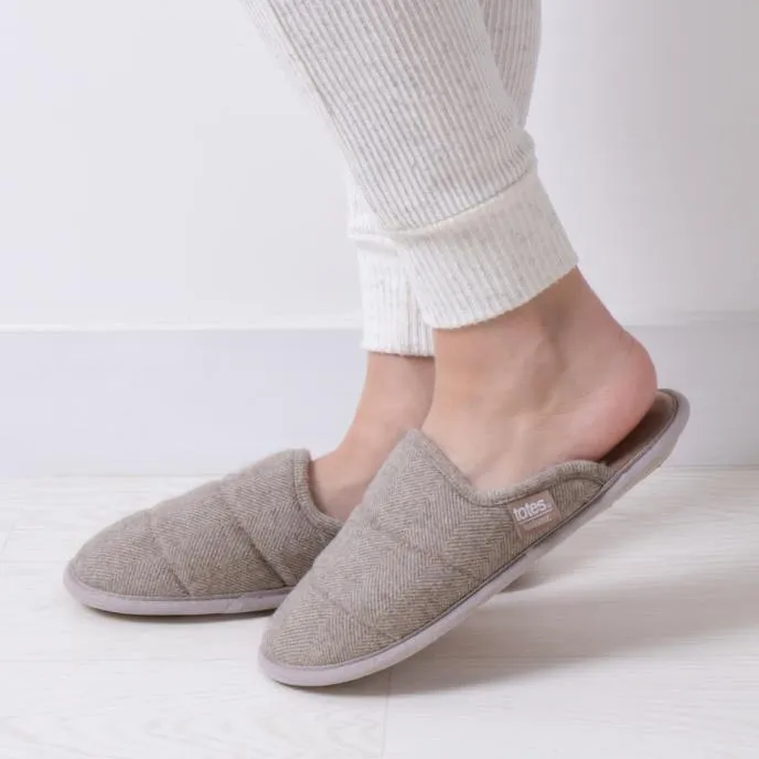 HERRINGBONE QUILTED Mule Slippers Womens Mink sold by Shuperb product image thumbnail 5