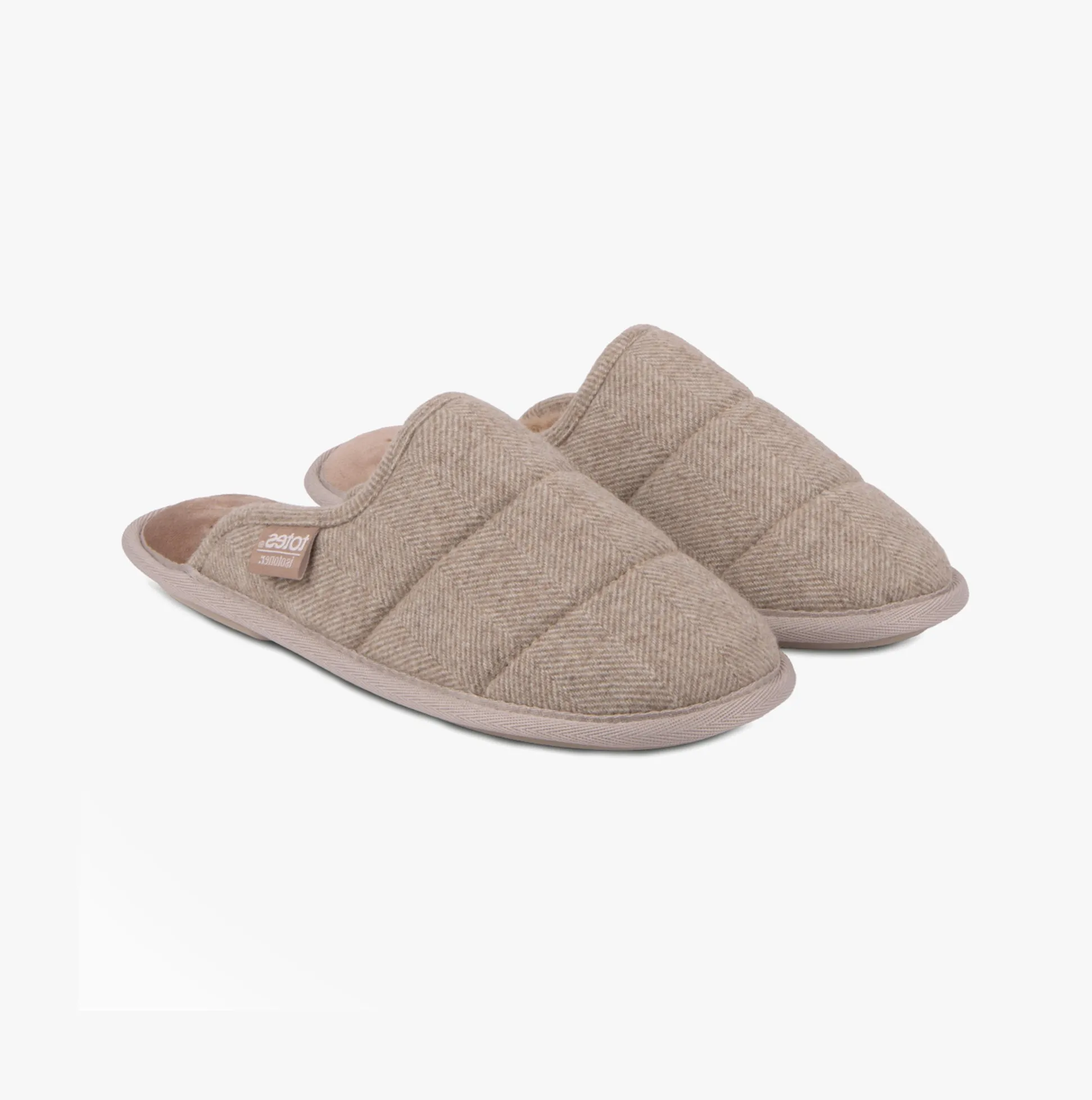 HERRINGBONE QUILTED Mule Slippers Womens Mink sold by Shuperb product image thumbnail 2