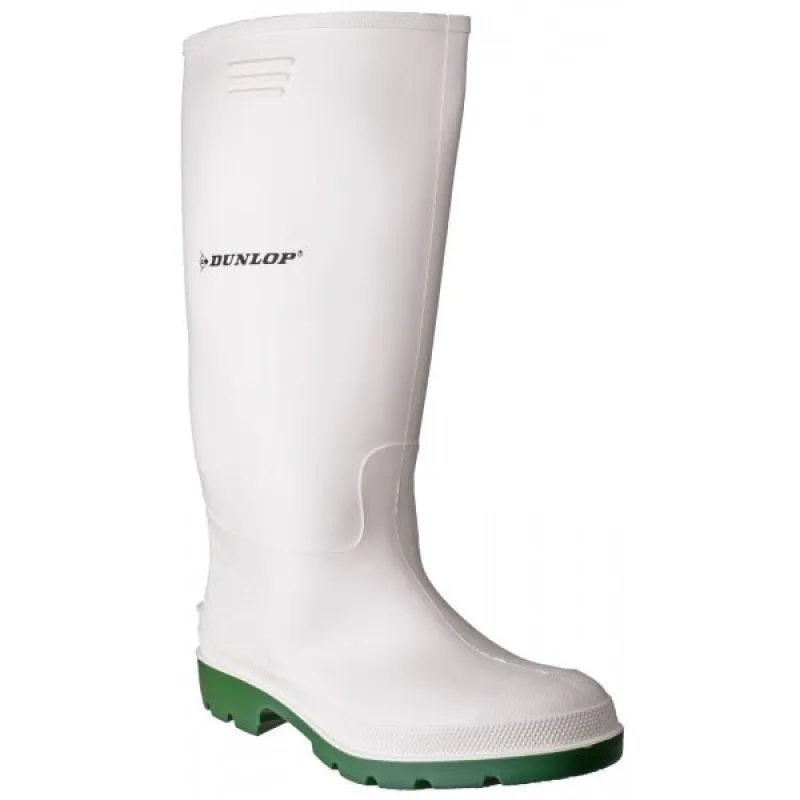 Dunlop PRICEMASTOR Womens Wellington Boots White/Green made by Shuperb