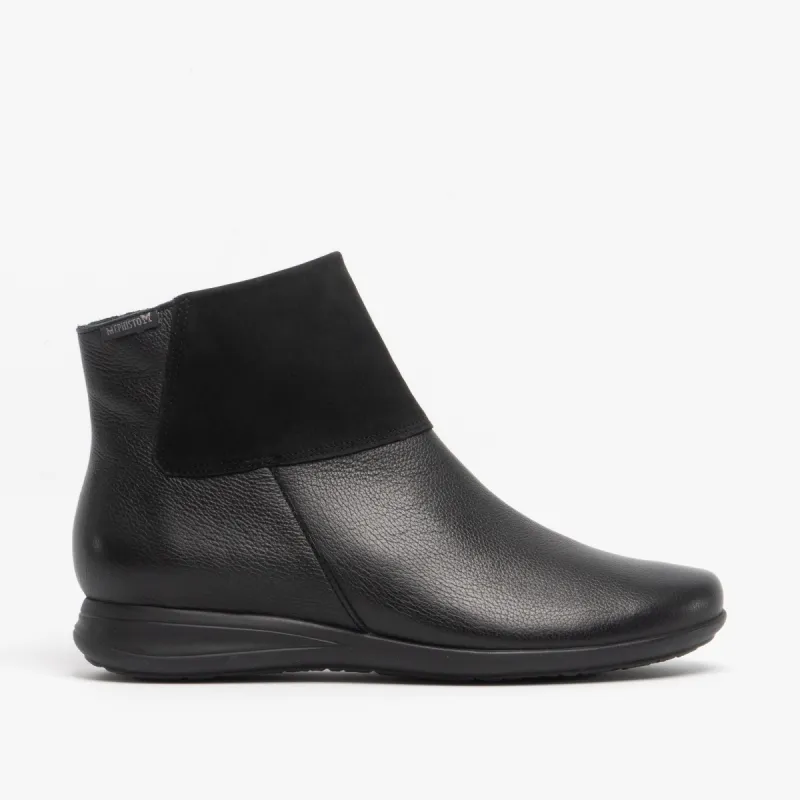 Mephisto NONIE Womens Leather Ankle Boots Black sold by Shuperb