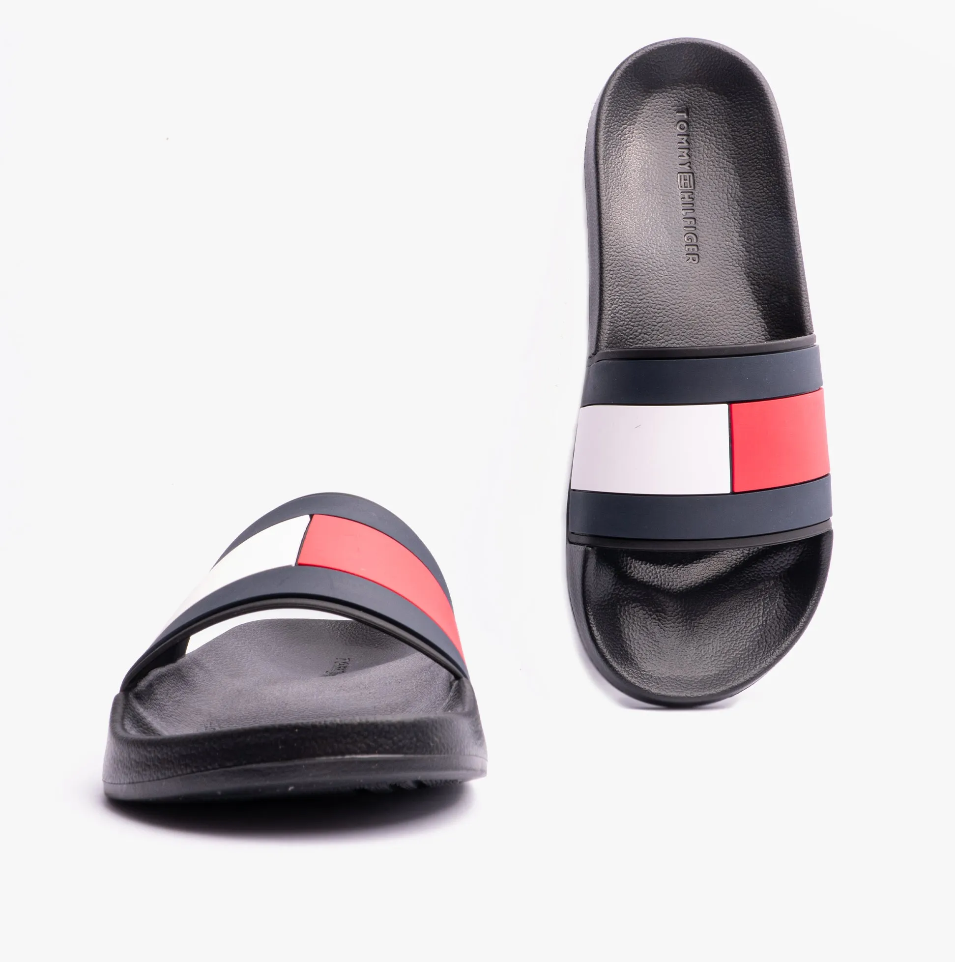 Tommy Hilfiger FLAG Mens Poolside Logo Sliders Desert Black sold by Shuperb product image thumbnail 2