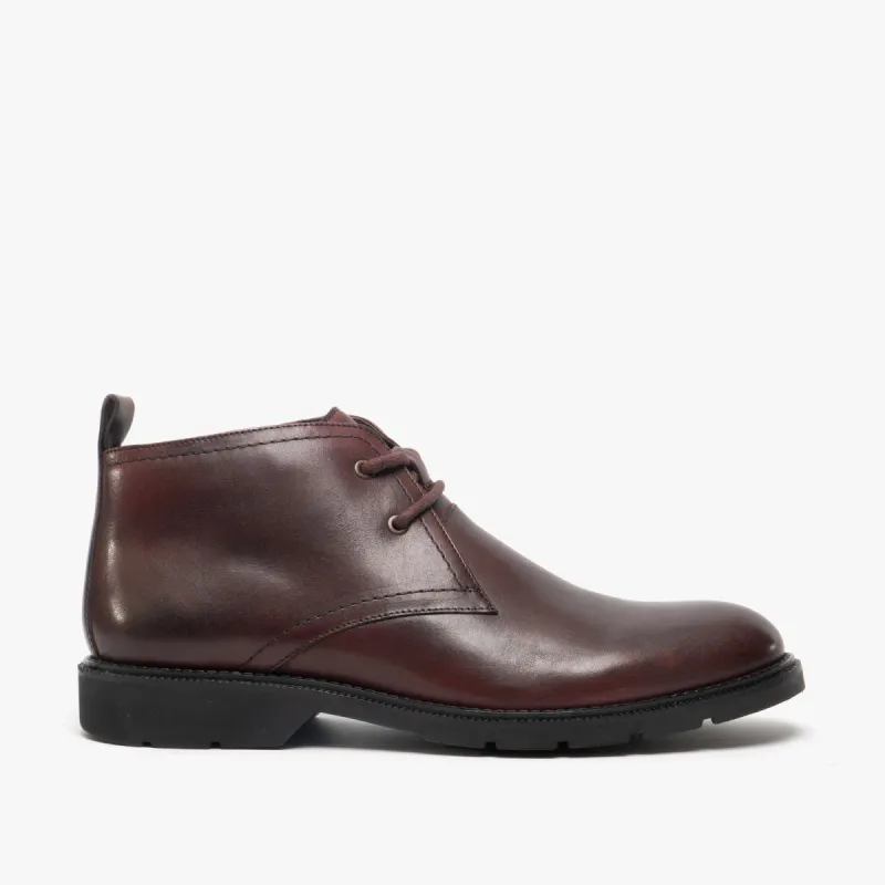 STEFAN Mens Leather Lace Up Chukka Boots Oxblood sold by Shuperb