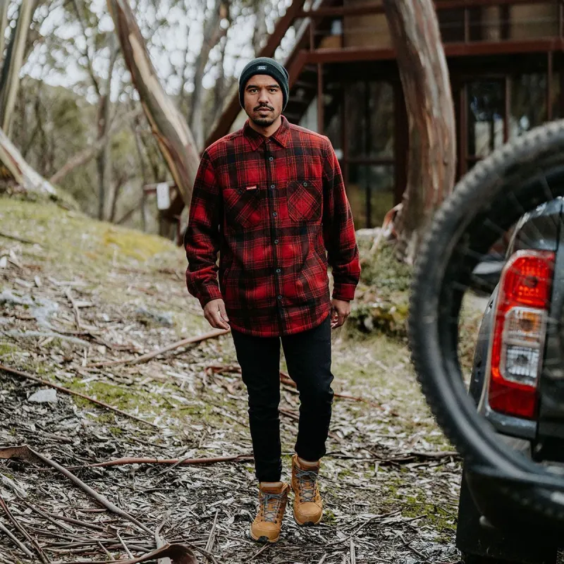 Hard Yakka SHERPA Mens Shirt Jacket Red sold by Shuperb