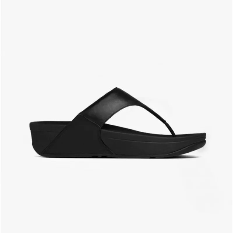 FitFlop LULU Womens Leather Toe Post Sandals Black sold by Shuperb