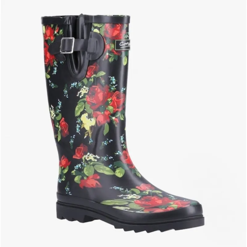 BLOSSOM Ladies Rubber Wellington Boots Red sold by Shuperb